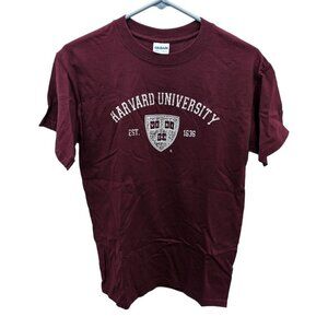 Gildan Crimson Red Harvard University Crest Logo 100% Cotton Tshirt Small S